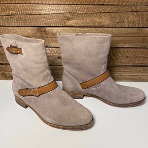 COACH Amy Suede Moto Boots - Size 8